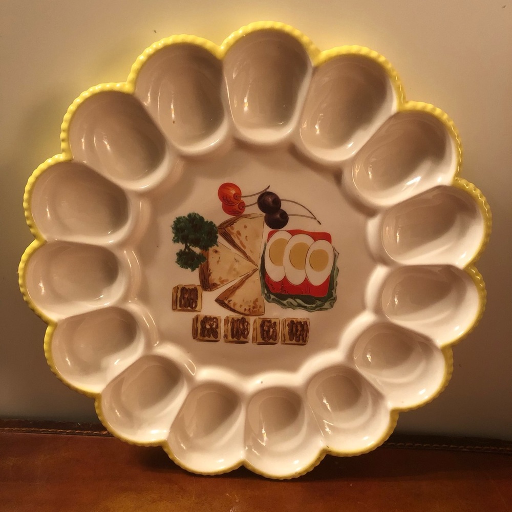 Vintage deviled egg plate